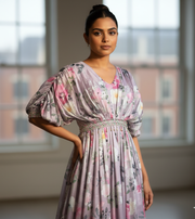 Doree Satin Lavender Gown